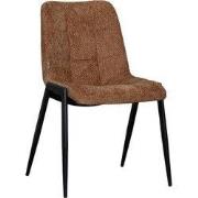 LABEL51 Eetkamerstoel Noor - Cognac - Elite - Zwart Metalen Frame