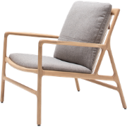 Dedo easy chair whitewash - dakar leather grijs zitting