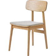 Lana houten eetkamerstoel naturel  - met beige stoffen zitting