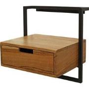 Nachtkastje Hangend - Acaciahout & Metaal - 44x35x45cm - Giga Meubel