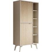 Meubella - Boekenkast Essence - Beige - Licht eiken - 80 cm