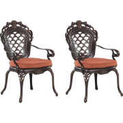 LIZZANO  - Tuinstoel set van 2 - Donkerbruin - Aluminium