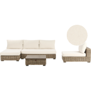 VARALLO - Loungeset 4-zits - Gebroken wit - Rechtszijdig - Rotan