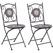 CARIATI  - Tuinstoel set van 2 - Zwart - IJzer