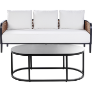 MONTEFALCO - Tuinbank 3-zits - Gebroken wit - Aluminium