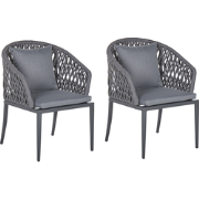 LIPARI  - Tuinstoel set van 2 - Donkergrijs - Aluminium