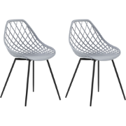 CANTON - Eetkamerstoel - Lichtgrijs - Synthetisch materiaal