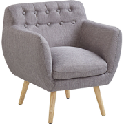 MELBY - Chesterfield fauteuil - Lichtgrijs - Polyester