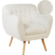 MELBY - Fauteuil - Wit - Bouclé