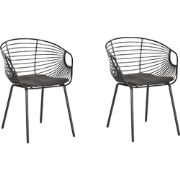 HOBACK - Eetkamerstoel - Zwart - Metaal