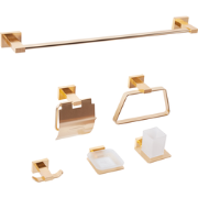 RIOHACHA - 6-delige badkamer hardware set - Goud - Aluminium