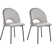 COVELO - Eetkamerstoel - Grijs - Fluweel