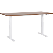 DESTINES - Elektrisch  bureau - Wit/Donkerhout - 180 cm - MDF