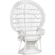 EMMANUELLE - Fauteuil - Wit - Rotan