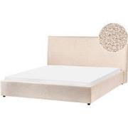 LAVAUR - Tweepersoonsbed - Beige - 160 x 200 cm - Bouclé