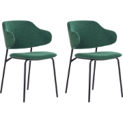 KENAI - Eetkamerstoel set van 2 - Donkergroen - Polyester
