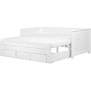 CAHORS - Onderschuifbed - Wit - 90 x 200 cm - Rubberhout