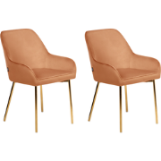 LOVERNA - Eetkamerstoel set van 2 - Oranje - Fluweel
