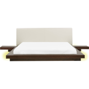 ZEN  - Tweepersoonsbed LED - Donkere houtkleur - 180 x 200 cm - MDF