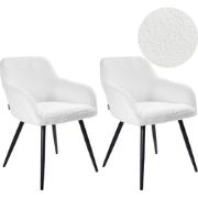 CASMALIA - Eetkamerstoel set van 2 - Gebroken wit - Bouclé