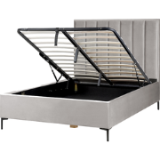 SEZANNE  - Bed met opbergruimte - Lichtgrijs - 140 x 200 cm - Fluweel