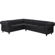 CHESTERFIELD - Chesterfield hoekbank - Zwart - Rechts - Kunstleer