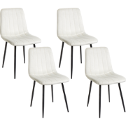 KALISPELL - Eetkamerstoel set van 4 - Gebroken wit - Fluweel