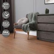 4x Deluxe PVC klevende vinyl vloerbedekking voor 2,23 m² rode eik brui...