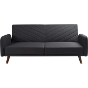 SENJA - Slaapbank 3-zits - Zwart - Kunstlinnen