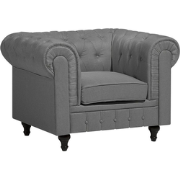 CHESTERFIELD L - Chesterfield fauteuil - Lichtgrijs - Polyester