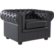 CHESTERFIELD - Chesterfield fauteuil - Zwart - Leer