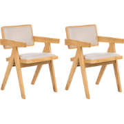 CARMODY - Eetkamerstoel set van 2 - Lichtbruin - Rubberhout