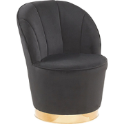 ALBY - Fauteuil - Zwart - Fluweel