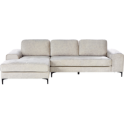 KIRUNA - Hoekbank - Lichtbeige - Rechterzijde - Fluweel
