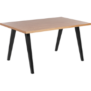 LENISTER - Eettafel - Zwart/Lichte houtkleur - 90 x 150 cm - MDF