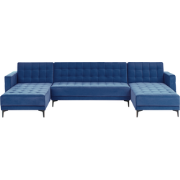 ABERDEEN - U-vorm bank - Blauw - Fluweel