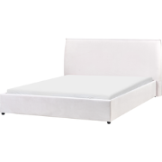 LAVAUR - Tweeperoonsbed - Off-white - 160 x 200 cm - Fluweel