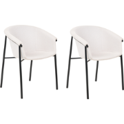 AMES - Eetkamerstoel set van 2 - Lichtbeige - Polyester
