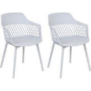 ALMIRA - Eetkamerstoel set van 2 - Lichtgrijs - Polypropyleen