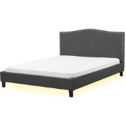 MONTPELLIER  - Tweepersoonsbed LED - Grijs - 160 x 200 cm - Polyester