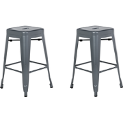 CABRILLO - Barkruk - Set van 2 - Zilver/Grijs - Staal