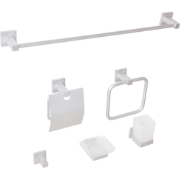 UVITA - 6-delige badkamer hardware set - Zilver - Aluminium