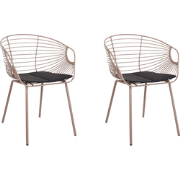 HOBACK - Eetkamerstoel set van 2 - Beige - Metaal