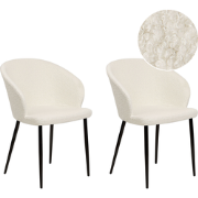 MASON - Eetkamerstoel set van 2 - Gebroken wit - Polyester