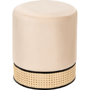 YANKTON - Poef - Lichtbeige - Fluweel