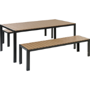 NARDO  - Tuinset voor 6 - Zwart/Bruin - Kunsthout