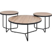 MELODY  - Salontafel set van 3 - Lichte houtkleur - MDF