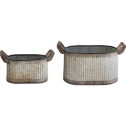 TULIPE - Bloempot set van 2 - Grijs - IJzer