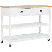 NAVARINO - Keukentrolley - Wit - Rubberhout