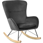 ELLAN  - Schommelstoel - Zwart - Fluweel